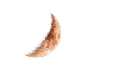 A crescent moon in the night sky isolated on transparent background
