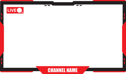 Stream webcam overlay. Game stream frames. Hud frame streaming media gamer broadcast webcam box video screen, Gaming channel overlay