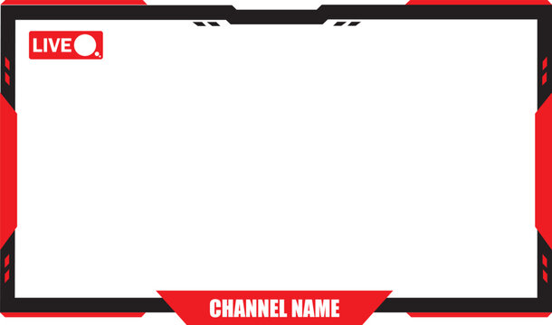 Stream webcam overlay. Game stream frames. Hud frame streaming media gamer broadcast webcam box video screen, Gaming channel overlay