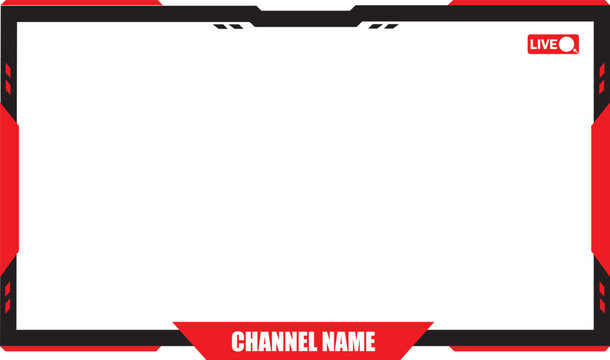 Stream webcam overlay. Game stream frames. Hud frame streaming media gamer broadcast webcam box video screen, Gaming channel stream overlay