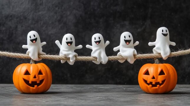 Ghosts jumping on a rope