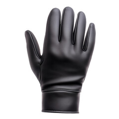 Black leather glove isolated on transparent background - fashion accessory