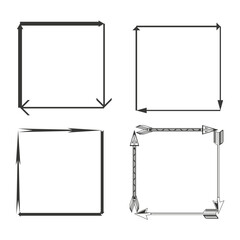 Black frame icon. Plain border symbol. Simple square shape. Vector flat design.