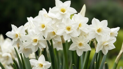 Elegant White Daffodils in Bloom