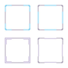 Blue frame icon. Smooth border symbol. Light square edge. Vector flat design.