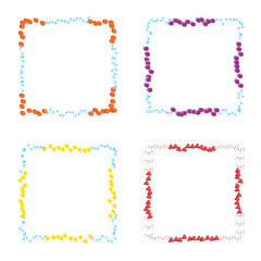 Patterned frame icon. Yellow border symbol. Detailed line edge. Vector flat design.