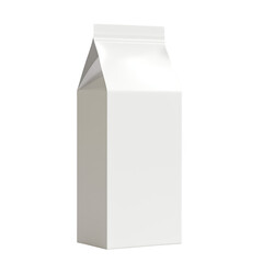 Plain white beverage carton with closed cap isolated on transparent background