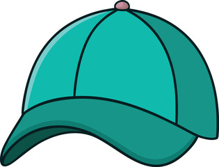 Simple teal baseball cap illustration