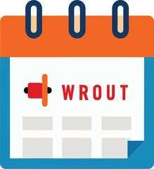 Calendar with megaphone and wrout text