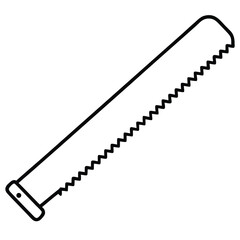 Traditional japanese pull saw illustration