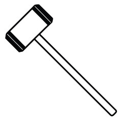 Illustration of a wooden or rubber mallet tool