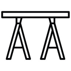 Illustration of sturdy wooden sawhorses for projects