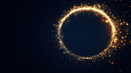 Golden Sparkles Circle Abstract Background