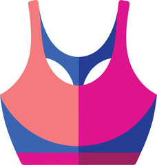 Colorful sports bra icon with racerback design