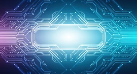 Modern technology background with vibrant blue circuit pattern for futuristic designs and high tech concepts
