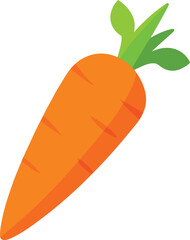 Bright orange carrot with green leaves illustration