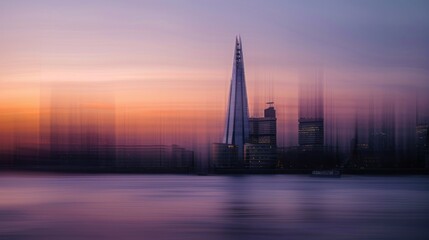 Obraz premium City skyline sunset architecture