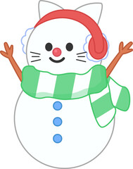 snowman with cat ear