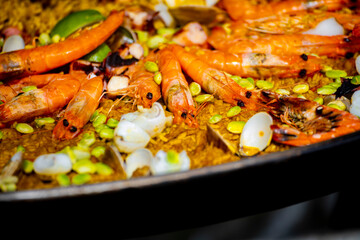 a generous and vibrant plate of seafood risotto