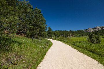 Biker on the George S. Mickelson Trail, South Dakota