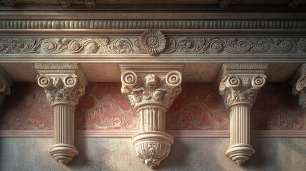 Obraz premium Architectural Marvel: Intricate Columns and Cornices in Classic Style