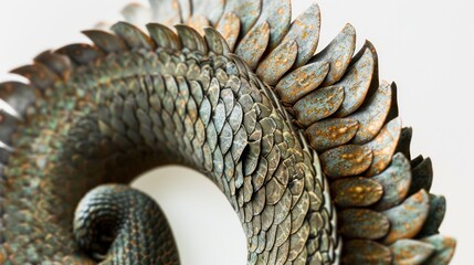 Fototapeta premium Closeup decorative metal dragon sculpture