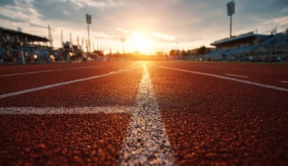 Running track at sunset