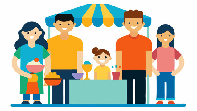 Community Fair Participation A family attending a local fair with a booth that caters to all abilities where they are making crafts or enjoying games together.