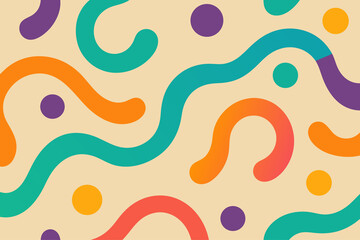 Multicolored Squiggle Background with Organic Flow