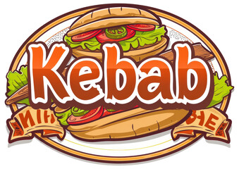 PNG Doner kebab logo text ketchup food.