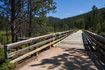 Wooden bridge George S. Mickelson Trail, South Dakota