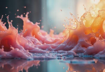Abstract sodium background with vibrant pink and orange splashes