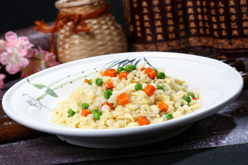 Chinese cuisine, Cantonese cuisine, peeled corn scrambled eggs