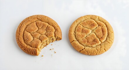 Snickerdoodle cookies on cinnamon to cream gradient background