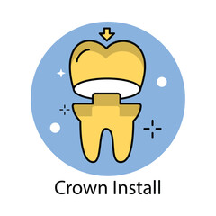 Crown Install Icon. Vector Design