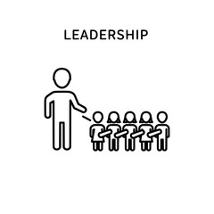 Leadership concept illustrated with a leader guiding a team towards a shared goal.