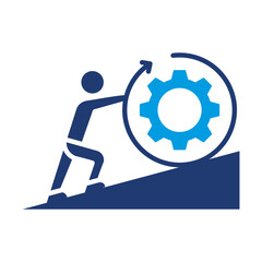 Effort Icon Vector Illustration Blue Version 
