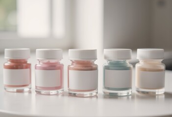 Organized rows of permanent makeup pigment containers in various colors