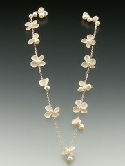 Elegant floral necklace: A timeless accessory with delicate petals and shimmering pearls
