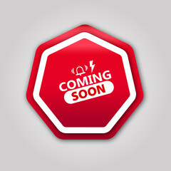 Coming Soon  banner business sale flat red web banner for website art poster	