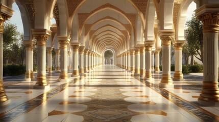 Fototapeta premium Golden Archway: A Majestic Architectural Masterpiece