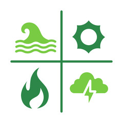 Disaster Icon Vector Illustration Green Version