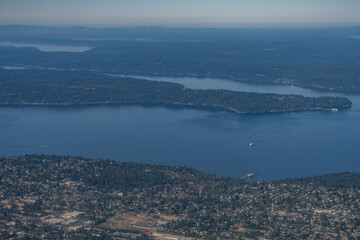 Fototapeta premium Puget Sound is a complex estuarine system of interconnected marine waterways and basins located on the northwest coast of the U.S. state of Washington.