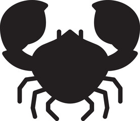 Black crab icon illustration vector