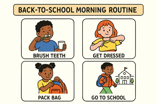 Morning Routine Visual Schedule for Kids