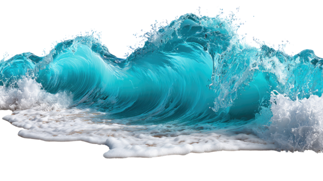 Oceanic Crest: A towering wave, a surge of turquoise water, curls gracefully as it breaks, its raw power and beauty frozen in a moment of oceanic splendor. 