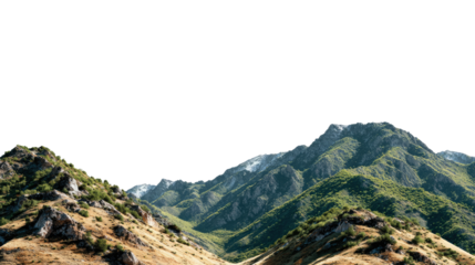 Majestic Mountain Range: Rugged peaks, lush green slopes, and the vastness of the natural world create a captivating scene of natural beauty.