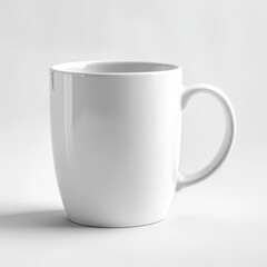 Obraz premium Simple white ceramic mug isolated on white background