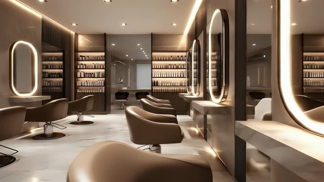 Modern hair salon interior design elegant salon atmosphere with stylish chairs and mirrors
