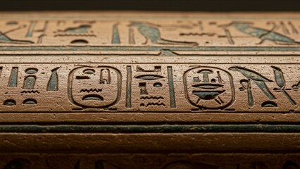 Obraz premium Ancient Egyptian Hieroglyphs Detail